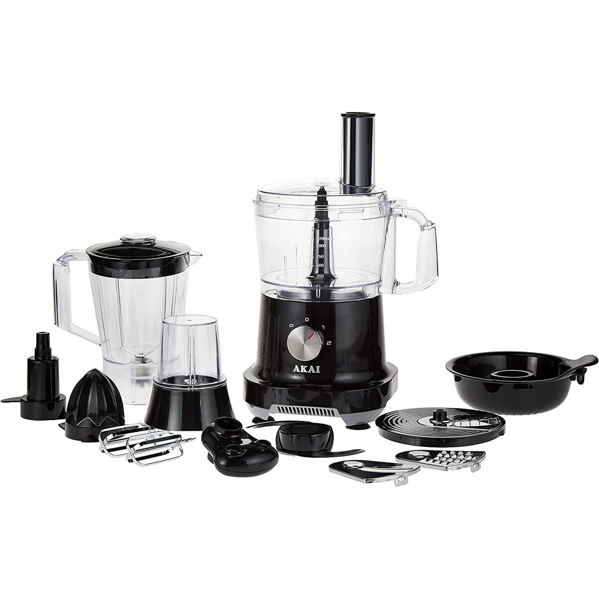 Akai(Japan) 15-in-1 Food Processor, Black, 500W, FPMA-1801