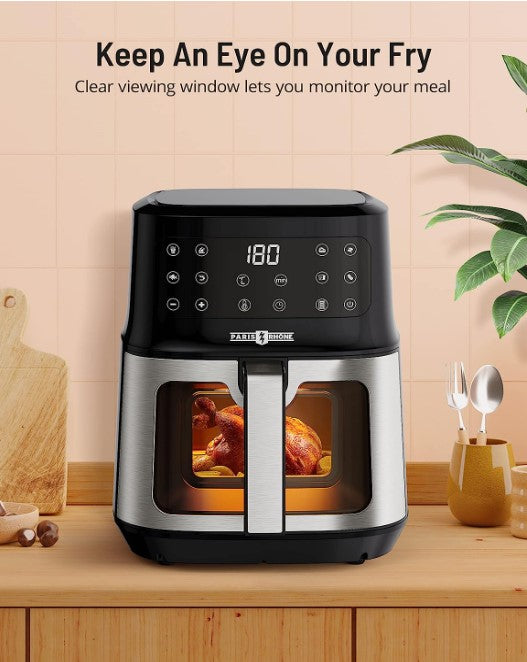 Paris Rhone 5L Air Fryer – 1200W, 8 Presets, Nonstick & Dishwasher-Safe